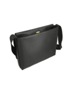 Leather satchel bag with quilted laptop compartment and magnetic flap – suitable for students and office use